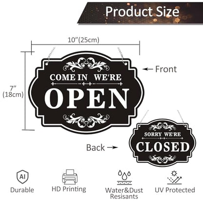 1 Pack Open Closed Double Sided Acrylic Sign10 x 5 Inches