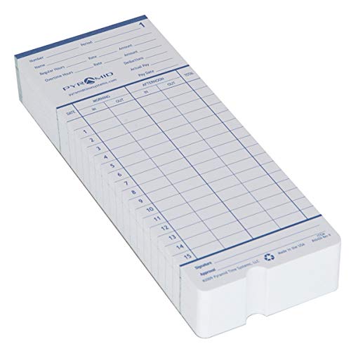 Pyramid Time Systems 42426 Double Sided Time Cards, Pack of 100