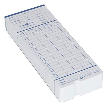 Pyramid Time Systems 42426 Double Sided Time Cards, Pack of 100