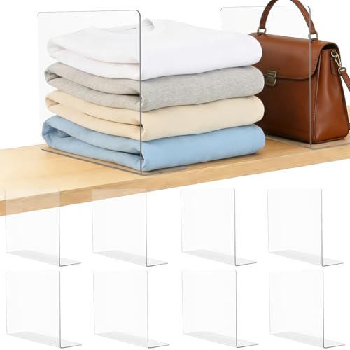Clear Acrylic Shelf Dividers Closet Organizers for Organization Enthusiasts - size: 12"Tall x 12"Deep