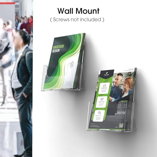 MaxGear Acrylic Brochure Holder 6x8 Inch, Clear Pamphlet Holder 2 Pack - size: 6"x9"-Rounded Corner Version