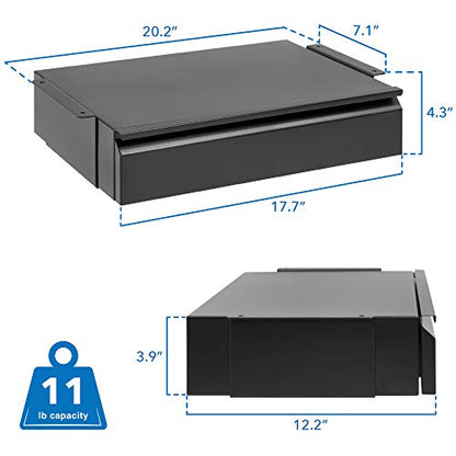 Mount-It! Under Desk Pull-Out Drawer, Steel, 20.2 x 12.2 in, 11 lb Capacity - size: Short