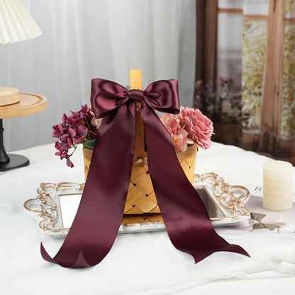 Burgundy Double-Faced Satin Ribbon, 3 Inch x 10 Yards - color: Burgundy