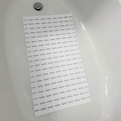BEMISO Shower Mat Non Slip Bathtub Mat 27.5 x 15.7 Inch Bath Mat for Tub - color: White, size: 27.5 x 15.7 inches