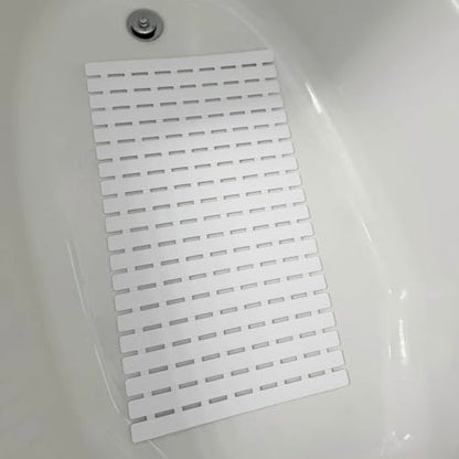 BEMISO Shower Mat Non Slip Bathtub Mat 27.5 x 15.7 Inch Bath Mat for Tub - color: White, size: 27.5 x 15.7 inches