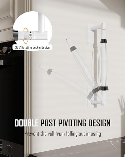 Paper Towel Holder Under Cabinet One Hand Operable, White - color: White