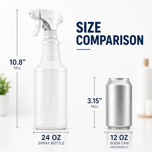Bar5F 24 oz Empty Bleach-Resistant Trigger Spray Bottles, 3-Pack