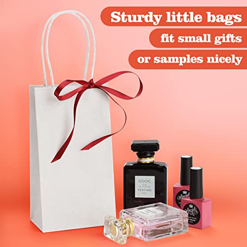 BagDream Mini Gift Bags with Handles 3.5x2.4x6.7 Inch White 100 Bulk Pack - color: White