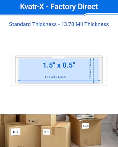 20 PCS Clear Self Adhesive Plastic Label Pockets, Top Loading Business & Library Index Card Holders, Peel and Stick Sleeves for Storage Bins, Totes, Binders and Drawers (1.5 x 0.5 Inch) - size: 1.5" x 0.5", style: Horizontal