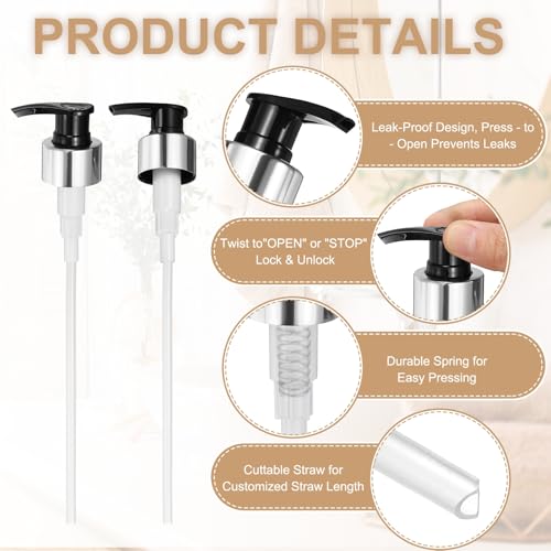 uxcell Soap Dispenser Pump Heads Silver/Black 12 Pcs Pcs - color: Silver/Black, size: 28/410