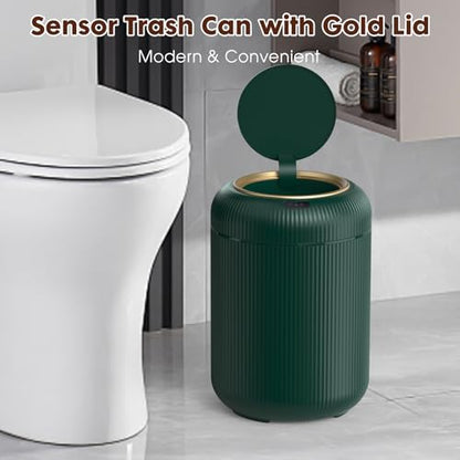 Procade Touchless Sensor Trash Can Bathroom,Small Gold + Green Garbage Can - color: Green