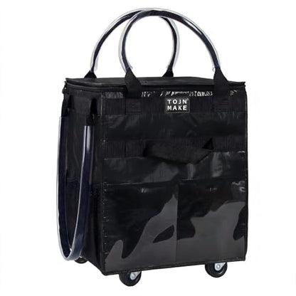 Reusable Grocery Bag on Wheels, Rolling Tote, 46 LBS, Small, Black - color: Black, size: Small