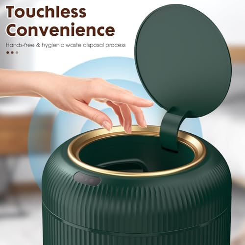 Procade Touchless Sensor Trash Can Bathroom,Small Gold + Green Garbage Can - color: Green