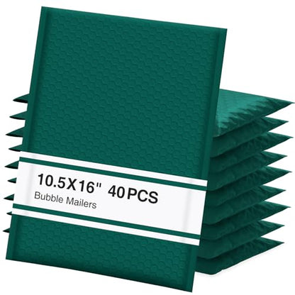 UCGOU Bubble Mailers 10.5x16" 40 Pack Usable Size 10.5x15" Green Padded - color: Green, size: 10.5x16" 40PC