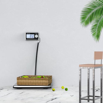 Shipping Scales 440lbs x 1.76oz Stainless Steel Large Platform,Small Business,Superlight High Accurate Postal Scales for Shipping Packages,Post Offices,Luggage Scale Battery and Adapter