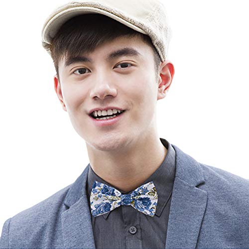 LEVAO Men's Cotton Floral Printing Bow Tie - color: Cb058