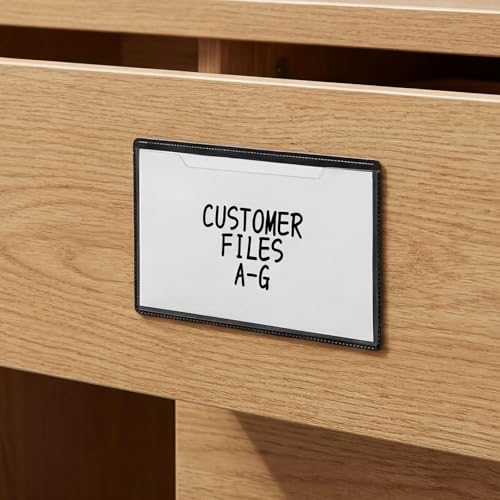 Feifeiya 15 Sets Magnetic Label Holders 2.5"x4.4" for File Cabinets Racks