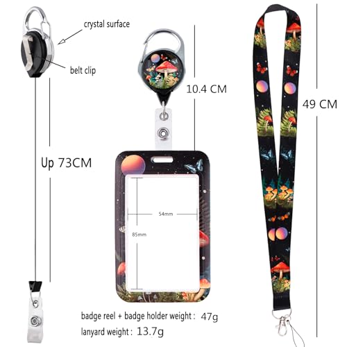 Blue Art ID Badge Holder Lanyard & Retractable Badge Reel Clip Cool Van Gogh Keychain for Women Men Girls for Keys ID Badges Nurse Neck School Lanyard ID Holder - color: Van Gogh