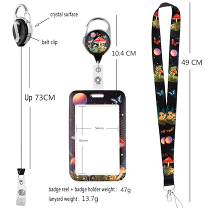Blue Art ID Badge Holder Lanyard & Retractable Badge Reel Clip Cool Van Gogh Keychain for Women Men Girls for Keys ID Badges Nurse Neck School Lanyard ID Holder - color: Van Gogh