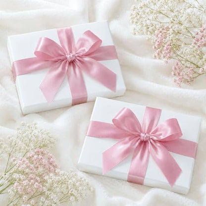 KINGLAKE Double Faced Blush Pink Satin Ribbon - 1-1/2 Inch x 50 Yards - color: Blush Pink