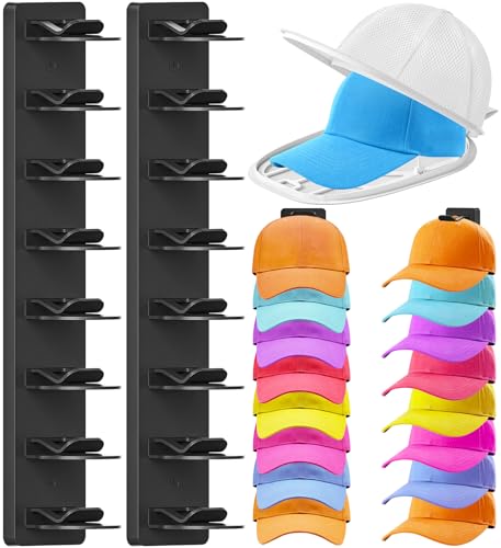 Hat Organizer & Hat Washer Cage, Cap Rack for Baseball Cap Storage & Clean - color: 2 Black+1 White