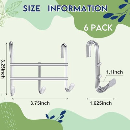 Teenyyou 6 Pack 3 Hook Attachment for Wire Shelving, Chrome - color: Chrome