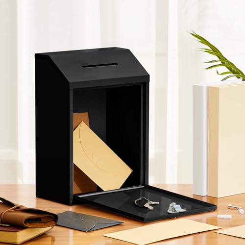 Yaocom Metal Money Box,Black,11.81 x 8.58 x 4.72 Inch,No Lid - color: Black, size: 11.81 x 8.58 x 4.72 Inch, style: No Lid