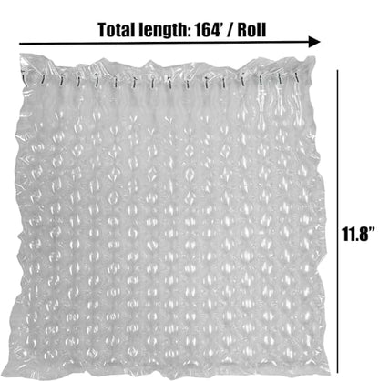 Inflatable Bubble Cushioning Wrap for Shipping Clear Air Packaging Bags Plastic Packing Bubbles Air Pillows Packing Materials Buffer Void Fill Cushioning for Moving (11.8"x164 Feet/Roll)