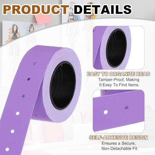 PATIKIL Pricing Labels Price Gun Labels Self-Adhesive 10 Rolls 5000pcs - color: Purple
