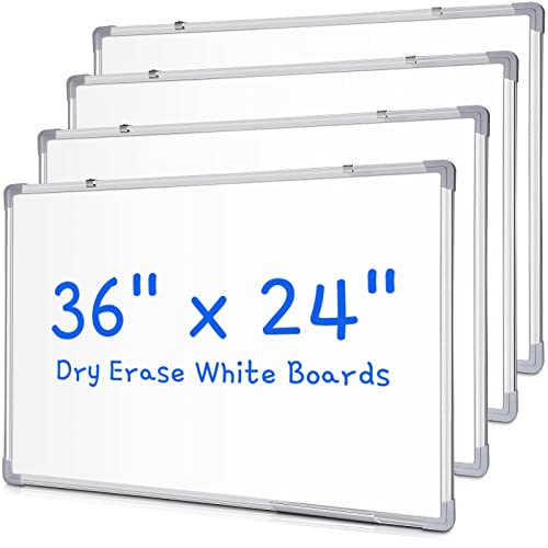 Tinlade 4 Pack Magnetic Dry Erase White Board,36 x 24 in Wall Mounted