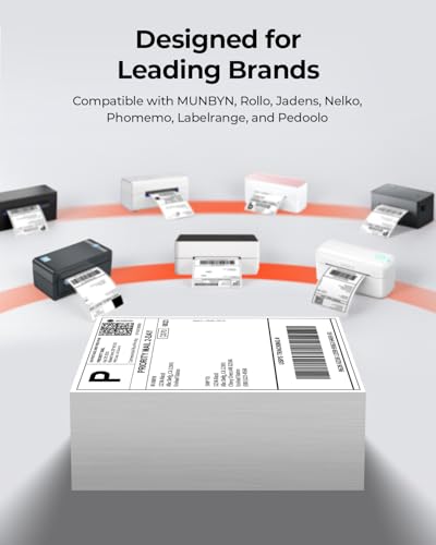 MUNBYN 4x6 Inch Thermal Labels, 6000 Labels/12 Stacks(500 Pcs per Stack) - color: White, size: 4x6*6000