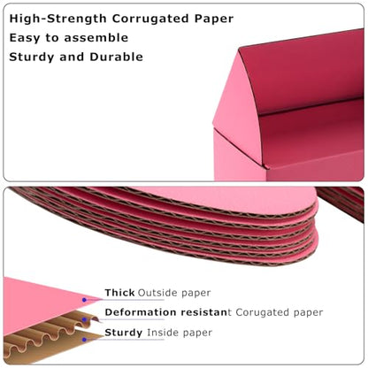 8x6x3 inch Pink Shipping Boxes for Small Business- Set of 25 - color: Pink, size: 8x6x3
