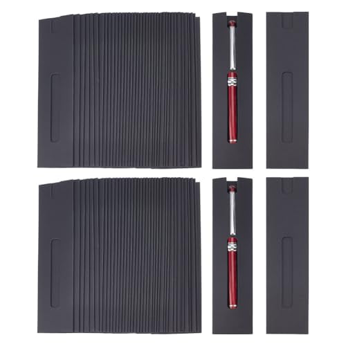 NBEADS 120 Pcs Kraft Pen Gift Boxes, Black Slip-in Pen Packaging Box with Clear Window for Pencil Ballpoint Fountain Pen Display and Office School Supplies, 6.1x1.57inch - color: Black