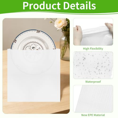 500 Pack Dish Packing Supplies Foam Wrap Pouches Sheets for Moving