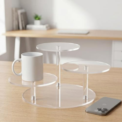 NiHome 3-Tier Acrylic Stand Risers for LEGO Botanical, Figurine Shelf Clear (Clear,4 PCS) - color: Clear,4 Pcs