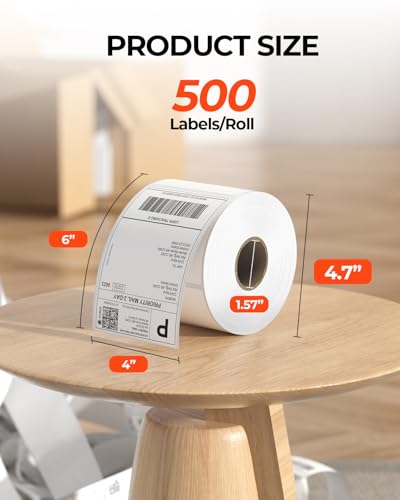 MUNBYN Thermal Shipping Labels, 4x6 Labels for Printer, 500 Sheets/1 Roll - style: 500 Labels