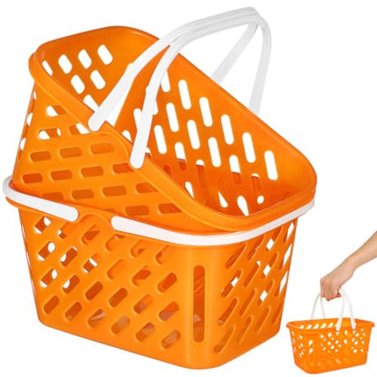 TOYANDONA 2pcs Shopping Basket Toys, Kids Grocery Basket with Handle for Kids Pretend Play Grocery Basket Toys