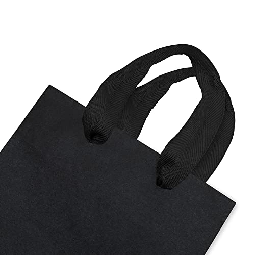 Prime Line Packaging Black Paper Gift Bags, 6x3x9 Retail Bags, 50 Pack - size: 1 Count (Pack of 50)