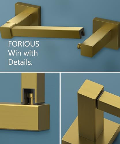 FORIOUS Commercial Toilet Paper Holder Wall Mount Bathroom Tissue Holder - color: Brushed Gold