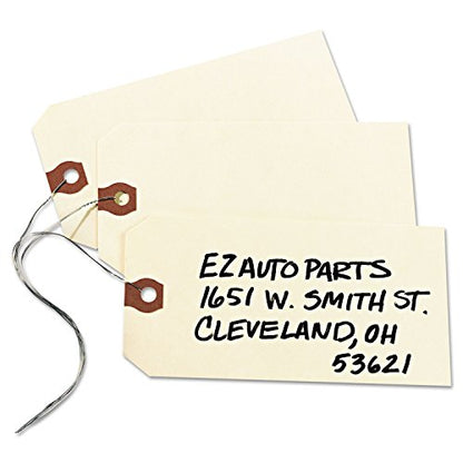 Avery Double Wired Shipping Tags, 11.5 pt. Stock, 5.25 x 2.63, Manila, 1,000/Box