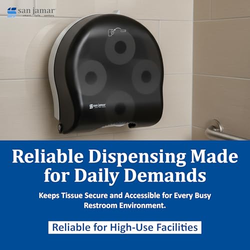 San Jamar Classic Carousel Tissue Dispenser with 4-Stations that hold 4 Rolls for Public Restrooms, Black Pearl