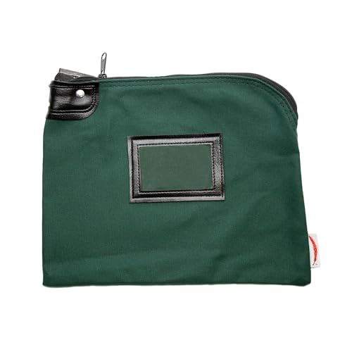 Locking Canvas Cash Bag, Forest Green, 9 x 12 Inch - color: Forest Green