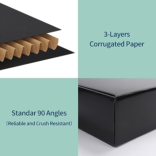 Rempry 12x9x4 Black Shipping Boxes 20 Pack, Large Cardboard Mailer Boxes for Small Business Shipping Packaging - color: Black, size: 12x9x4