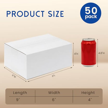 Mefleet 9x6x4" Shipping Boxes 50 Pack Small Corrugated Cardboard Box White - size: 9x6x4 inches (50 Pack)