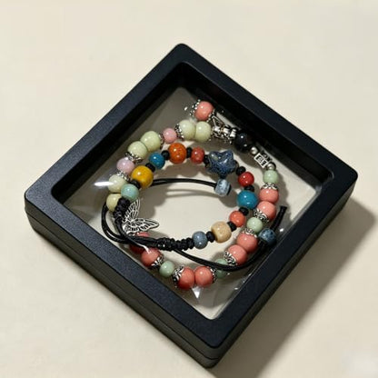 10 Pack Jewelry Gift Boxes, 3.54 x 3.54 x 0.78 Inch, Transparent Jewelry Boxes, Small Gift Boxes for Jewelry, Earrings, Necklaces, Handmade Bangles, and Bracelets (Black and White B) - color: Black and White B