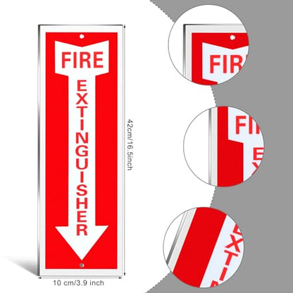Tondiamo 4 Pack Fire Extinguisher Signs 4 x 16.5 Inch, Aluminum - size: 4 x 16.5 Inch