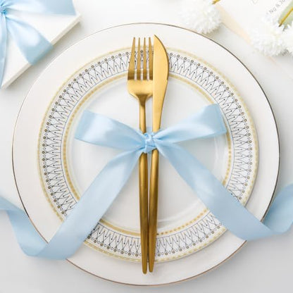 Baby Blue Satin Ribbon, 1 Inch, 50 Yards - color: Baby Blue