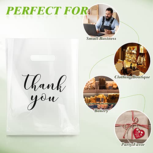 Crtiin 100 Pcs Clear Plastic Thank You Shopping Bags,9 x 12 Inch - size: 9 x 12 Inch