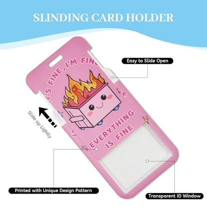 Hancynir Dumpster on Fire Lanyards for Id Badges with Retractable Reel Clip - color: Dumpster on Fire Cute