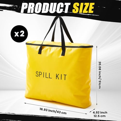 Dansydaisy 2 Pcs Spill Kit Bag Only, Universal Portable Emergency Duffle Spill Bag, No Other Leak Handling Accessories are Included(Yellow) - color: Yellow